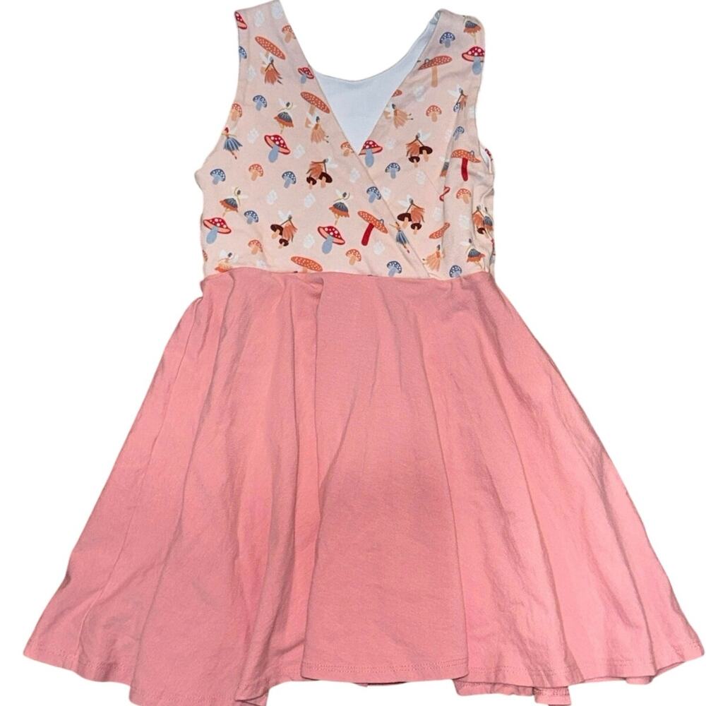 Malia + Kai Fairy Mushroom Twirl Dress Size 4T Handmade USA Pink Cottagecore